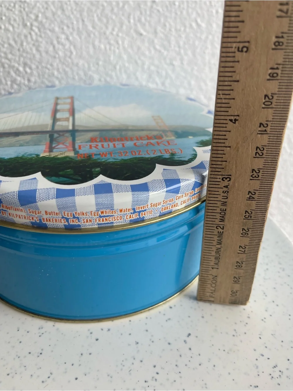 Fruit Cake Tin - Blue Bridge Design